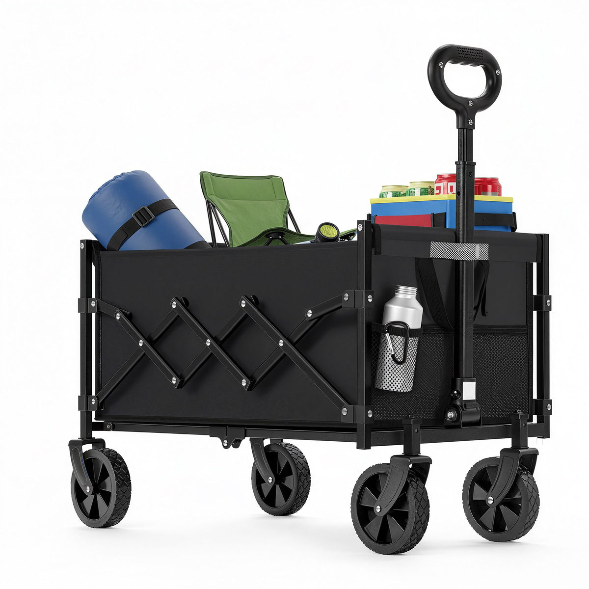 Outdoor Utility Wagon, Folding Garden Cart with Adjustable Handle - image 2