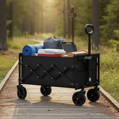 Outdoor Utility Wagon, Folding Garden Cart with Adjustable Handle - image 4