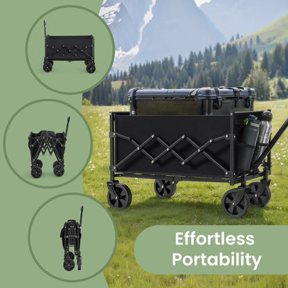 Outdoor Utility Wagon, Folding Garden Cart with Adjustable Handle - image 7