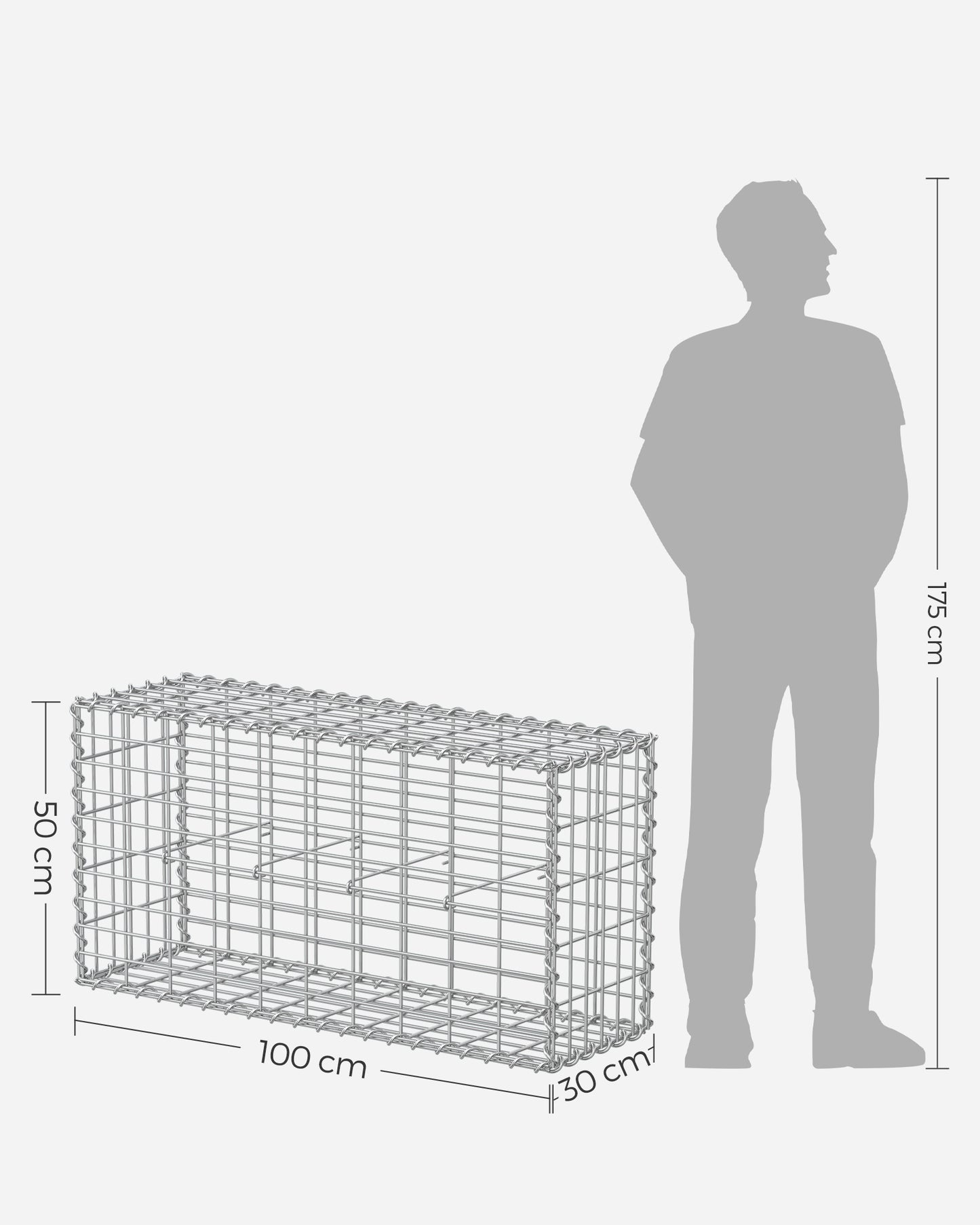 Gabion Basket, Metal Gabion Cages for Stones 100 x 50 x 30 cm - image 51