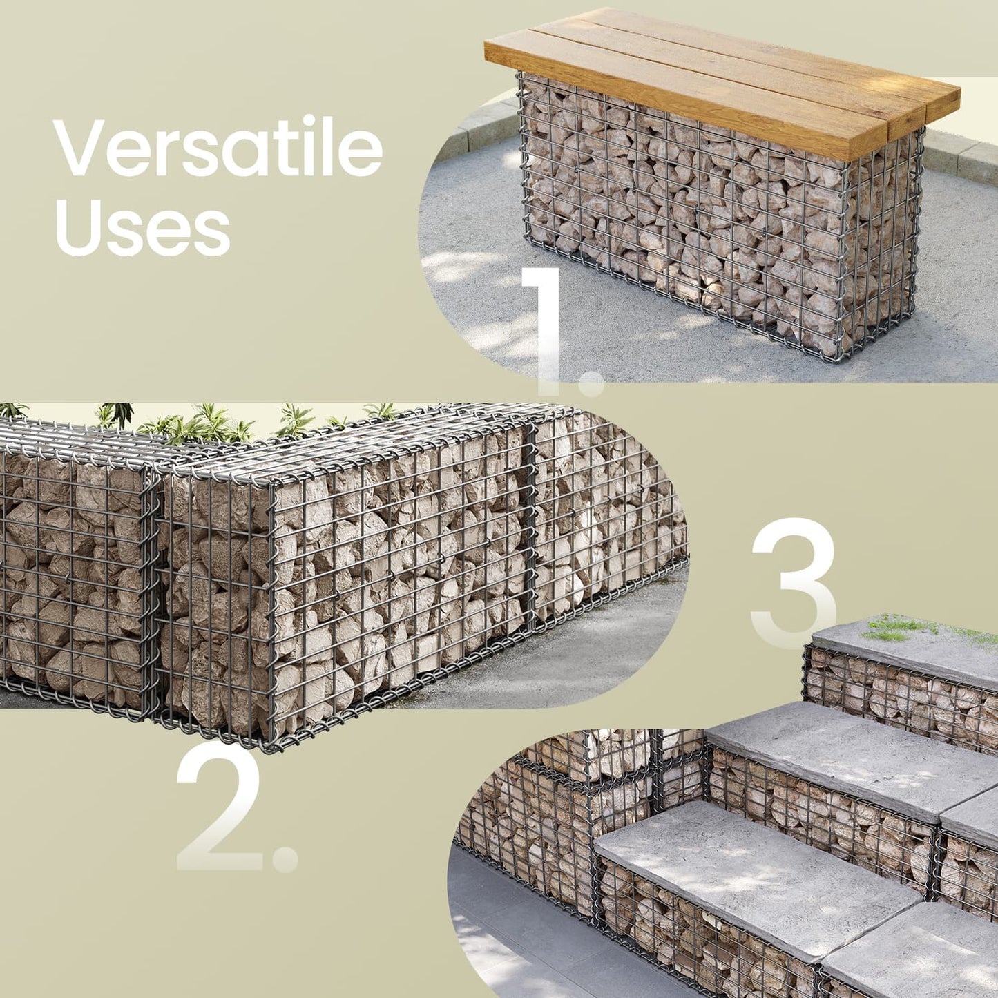 Gabion, metal gabion with mesh 100 x 50 x 30 cm, single pack - image 29