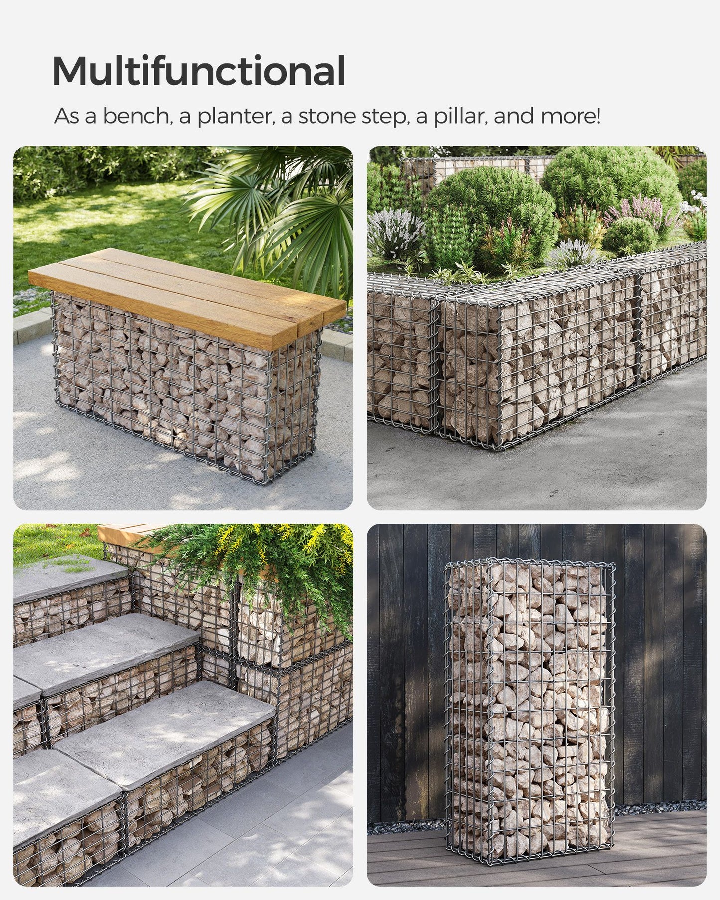 Gabion Basket, Metal Gabion Cages for Stones 100 x 50 x 30 cm - image 27