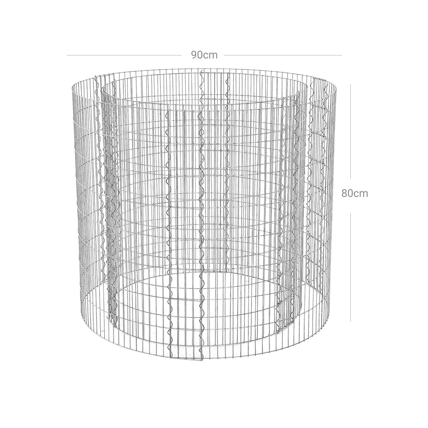 Silver Metal Round Tall Gabion Planter, 90 x 80 cm (Dia. x H) - image 4