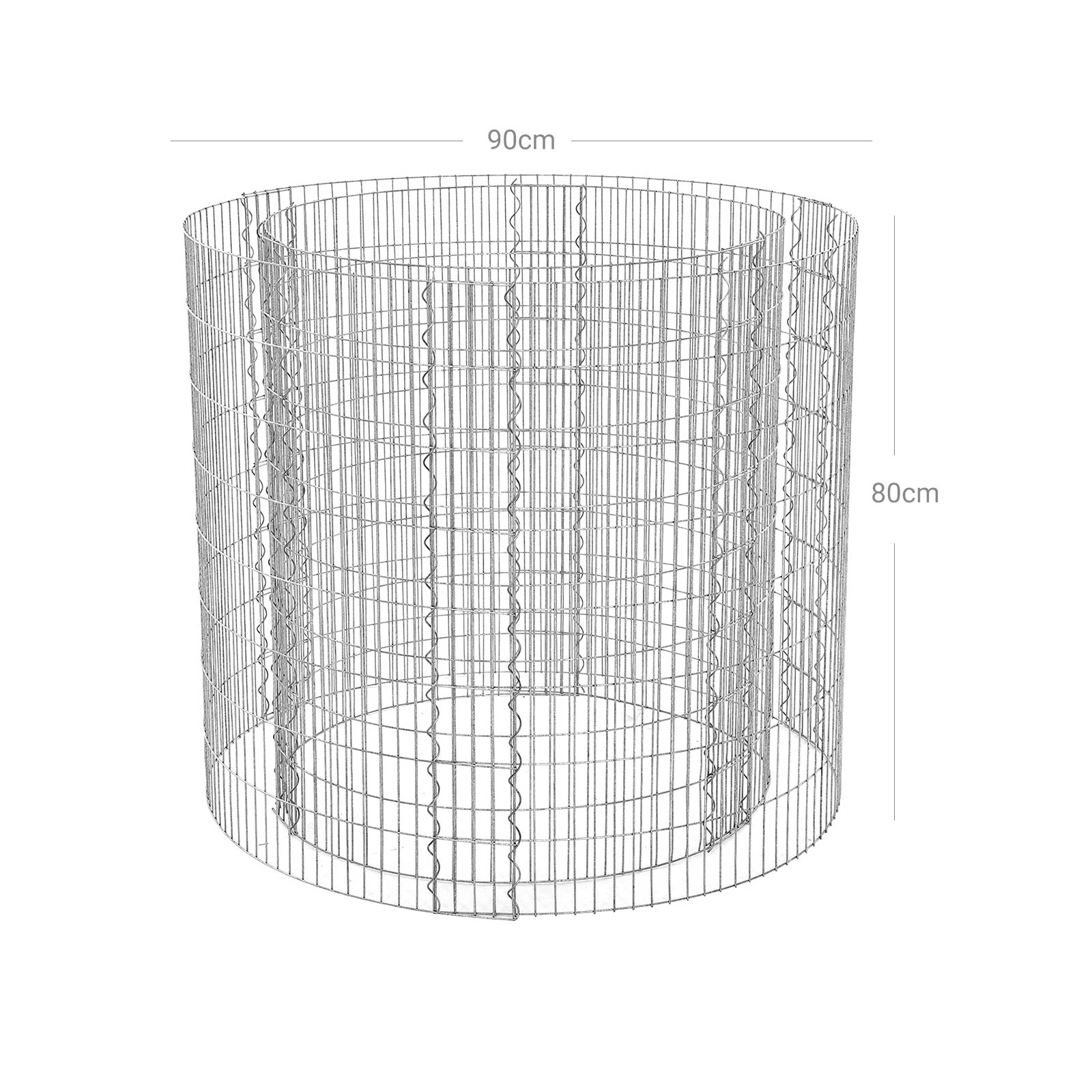 Silver Metal Round Tall Gabion Planter, 90 x 80 cm (Dia. x H) - image 4