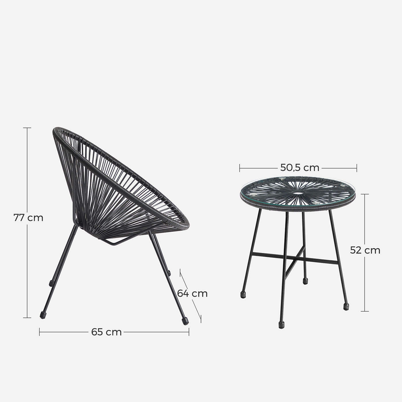 3 Pieces Acapulco Chairs Set - image 6