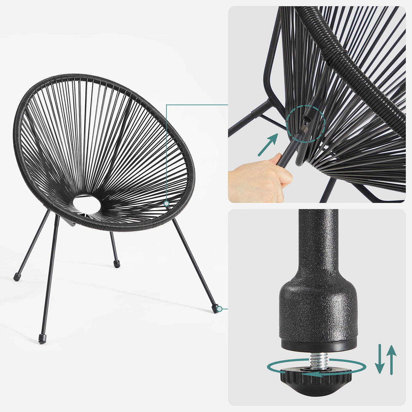 3 Pieces Acapulco Chairs Set - image 8