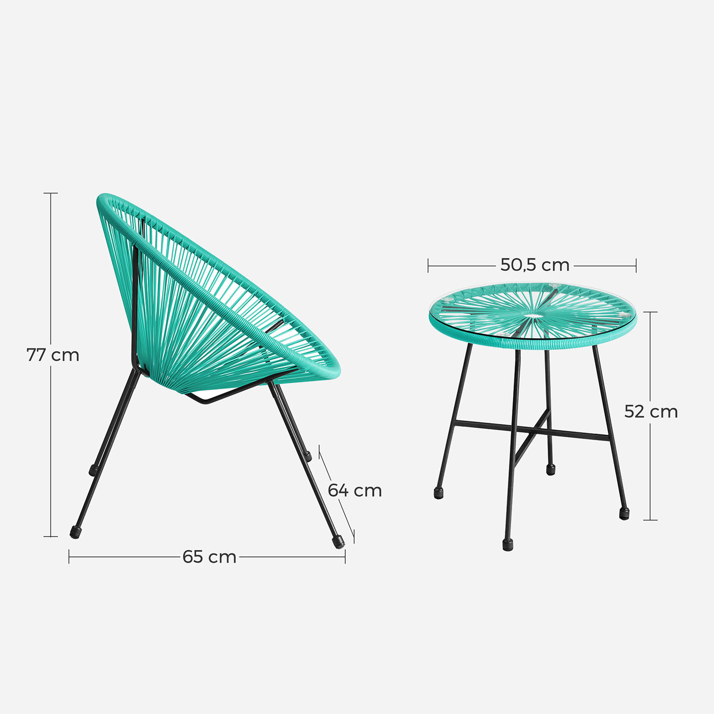 Set of 3 Acapulco Chair with Table - image 8