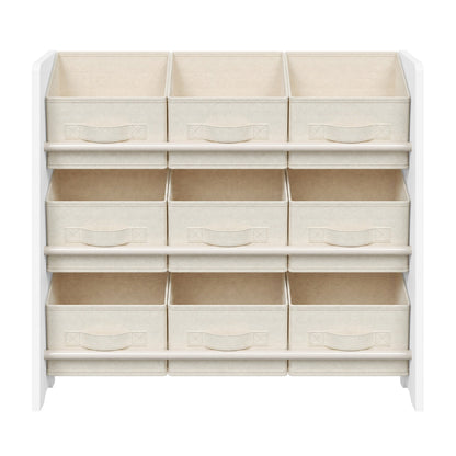 Toy Organiser, Kid Toy Shelf with 9 Non-Woven Fabric Boxes, for Children's Room and Playroom - image 1