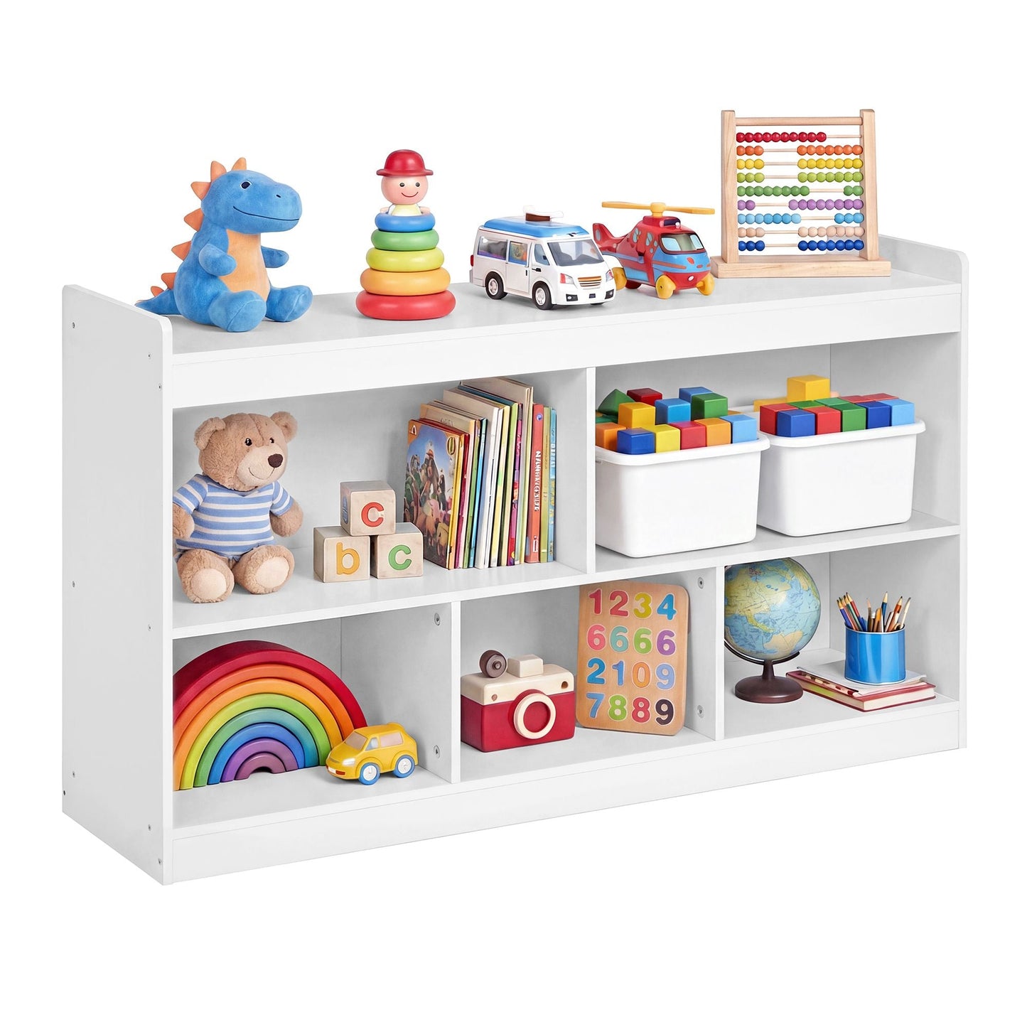 Kids' Toy Storage Shelf, Montessori Shelf with 5 Compartments, Storage Unit for Children's Room Playroom - image 4