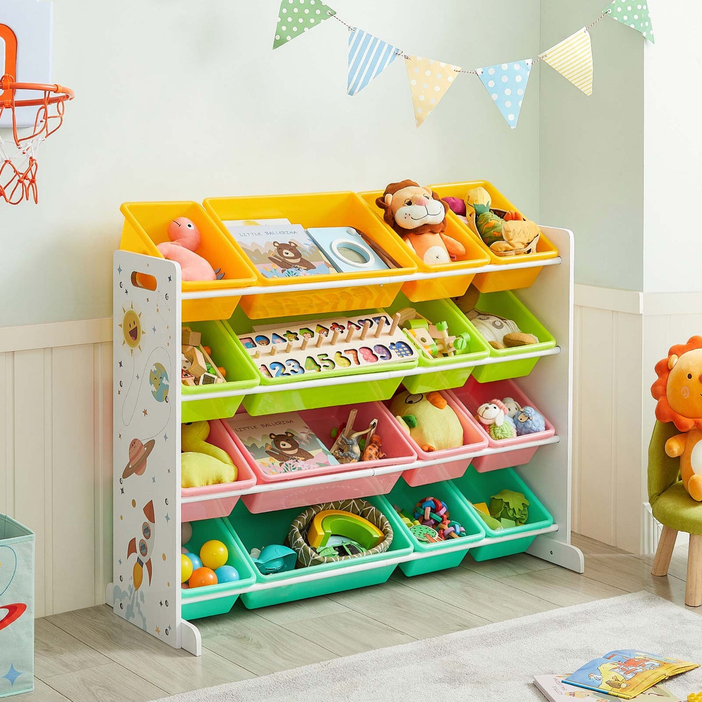 White Toy Organiser with Removable Containers - image 2