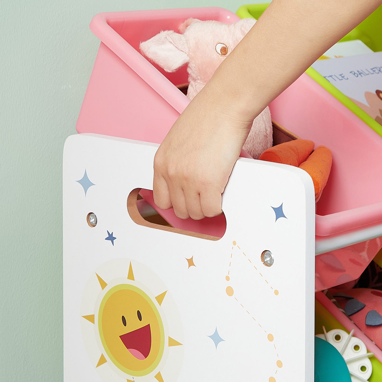 White Toy Organiser with Removable Containers - image 4