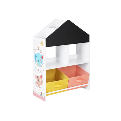 White Toy Organiser with Chalkboard & Containers - image 1