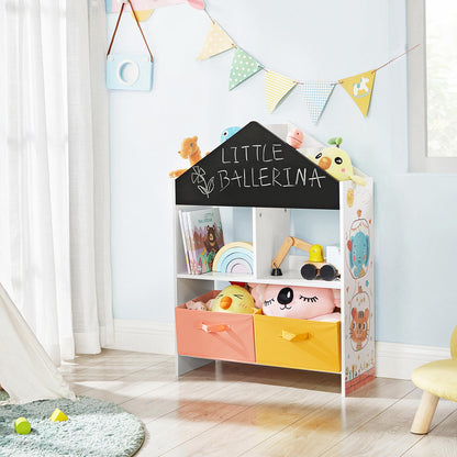 White Toy Organiser with Chalkboard & Containers - image 4