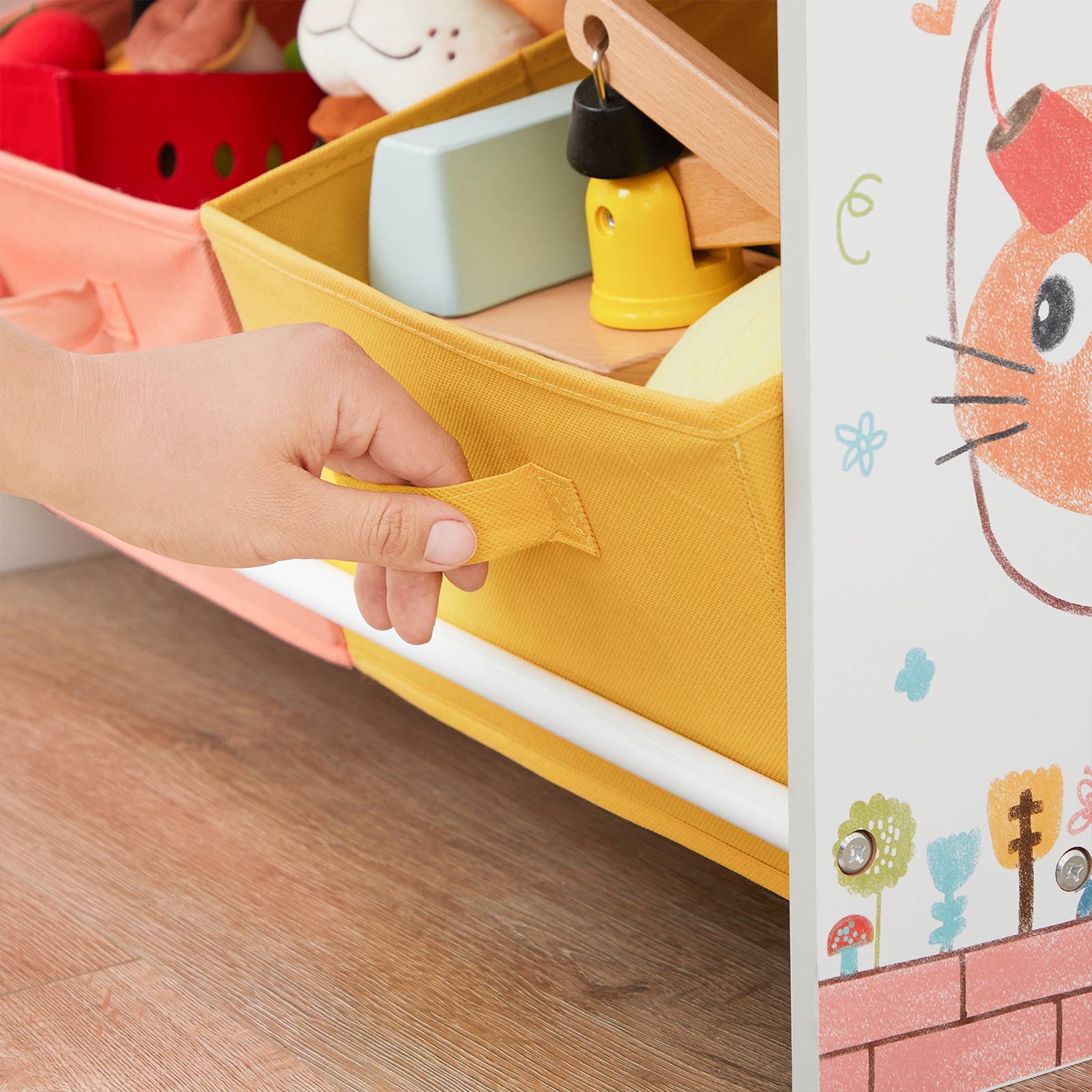 White Toy Organiser with Chalkboard & Containers - image 6