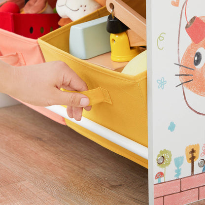 White Toy Organiser with Chalkboard & Containers - image 6