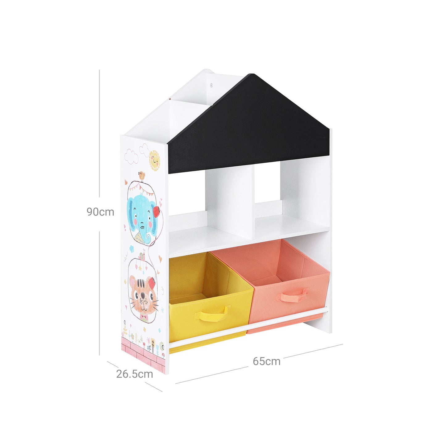 White Toy Organiser with Chalkboard & Containers - image 7