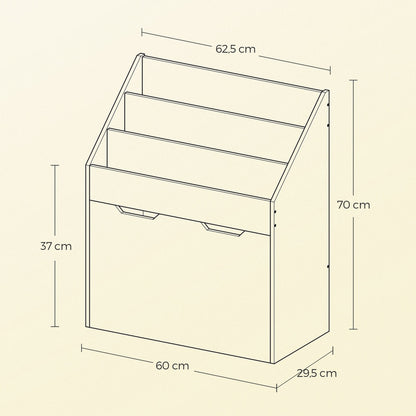Toy Storage Rack, Kids Bookshelf and Toy Organiser with 3 Shelves, for Children's Room and Playroom