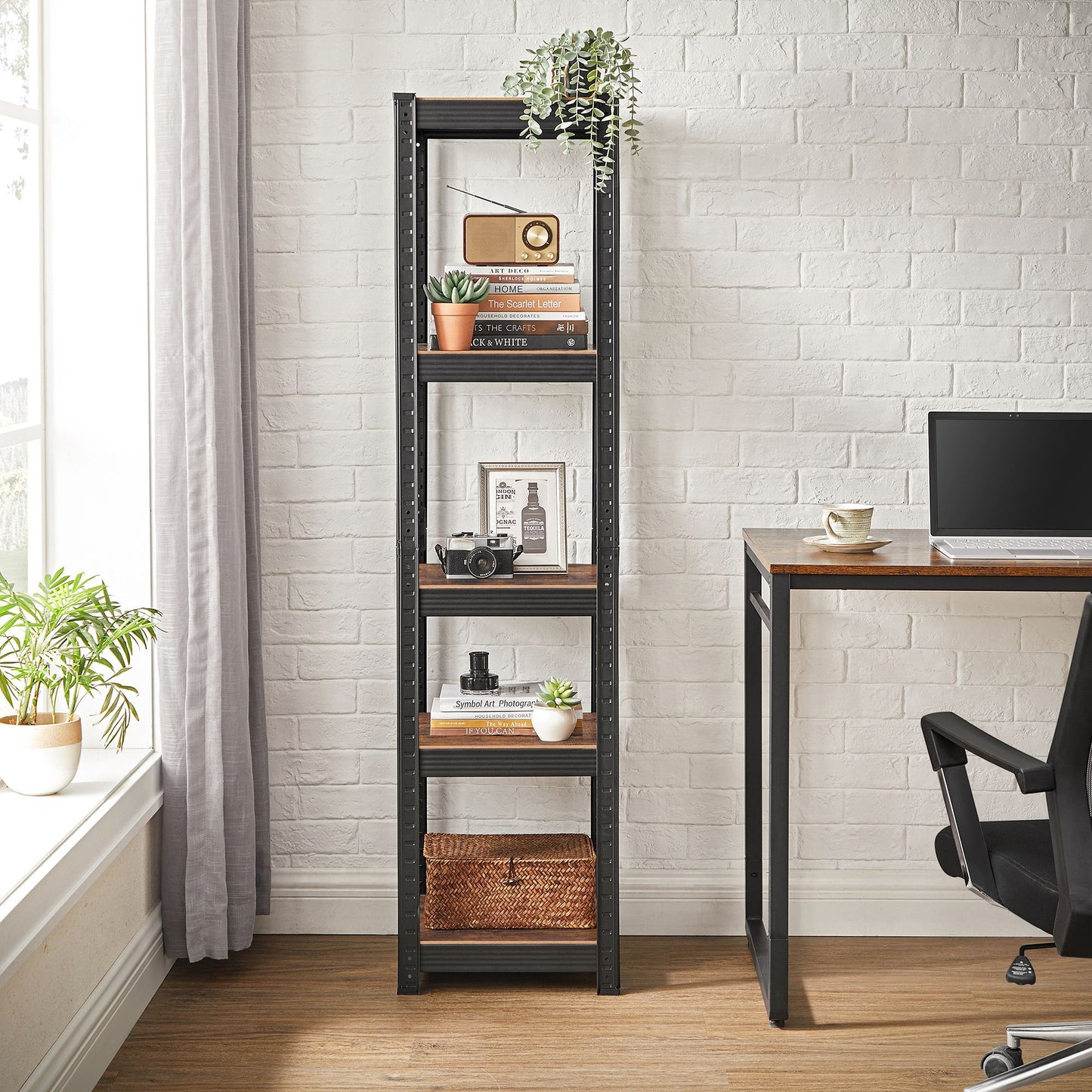 5-Tier Steel Shelving Unit,bookshelf 37 x 37 x 150 cm - image 5