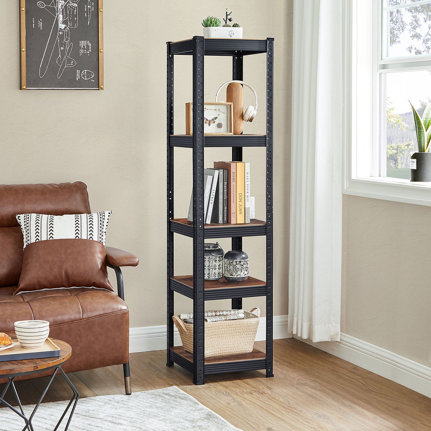 5-Tier Steel Shelving Unit,bookshelf 37 x 37 x 150 cm - image 15