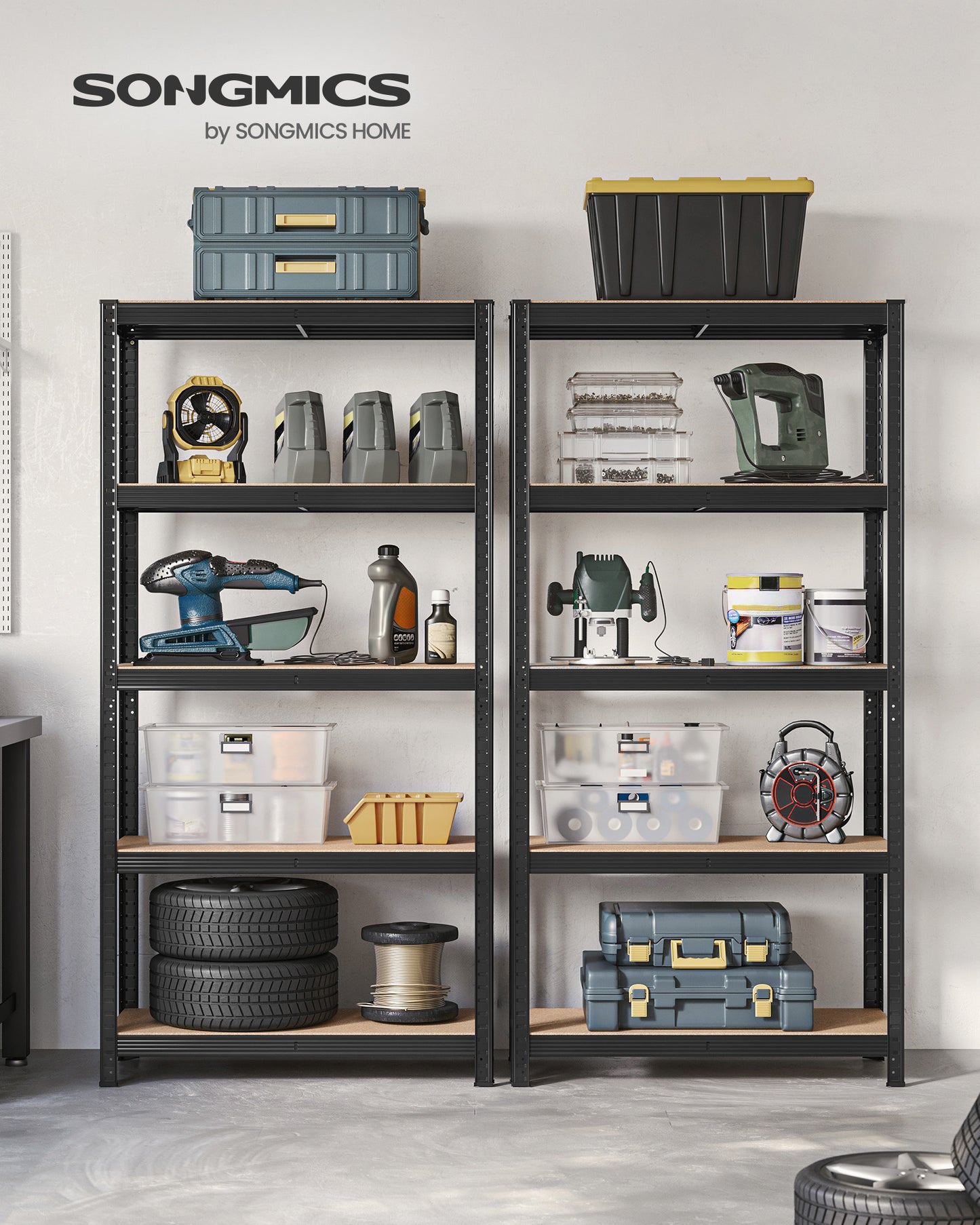 Set of 2 Silver Garage Shelving - image 79