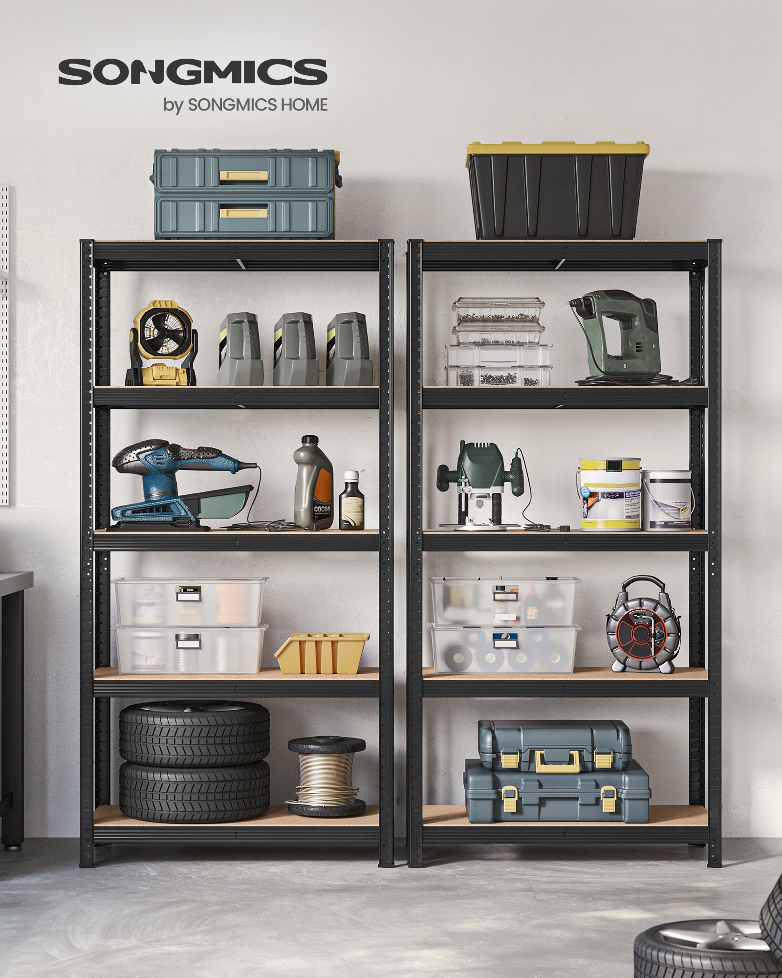 Set of 2 Silver Garage Shelving - image 79
