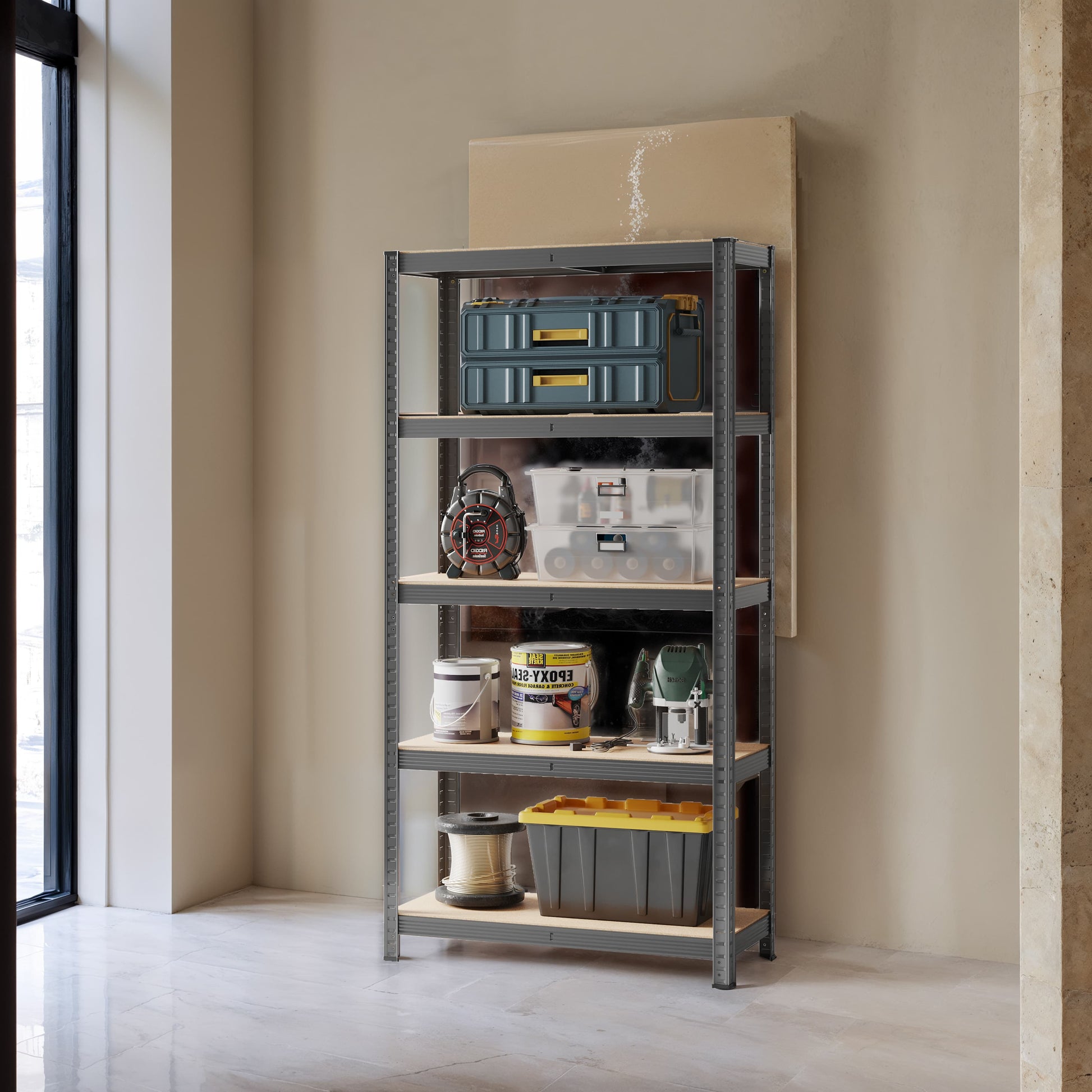 Garage Storage Shelving Set of 2, 40 x 90 x 180 cm, Silver - image 10