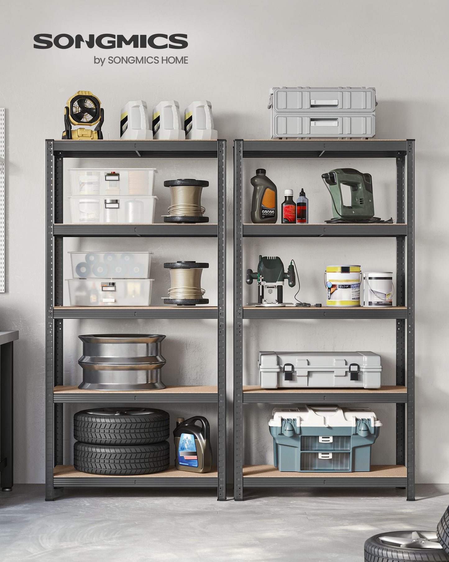 Set of 2 Silver Garage Shelving - image 52