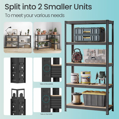 Garage Storage Shelving Set of 2, 40 x 90 x 180 cm, Silver - image 11