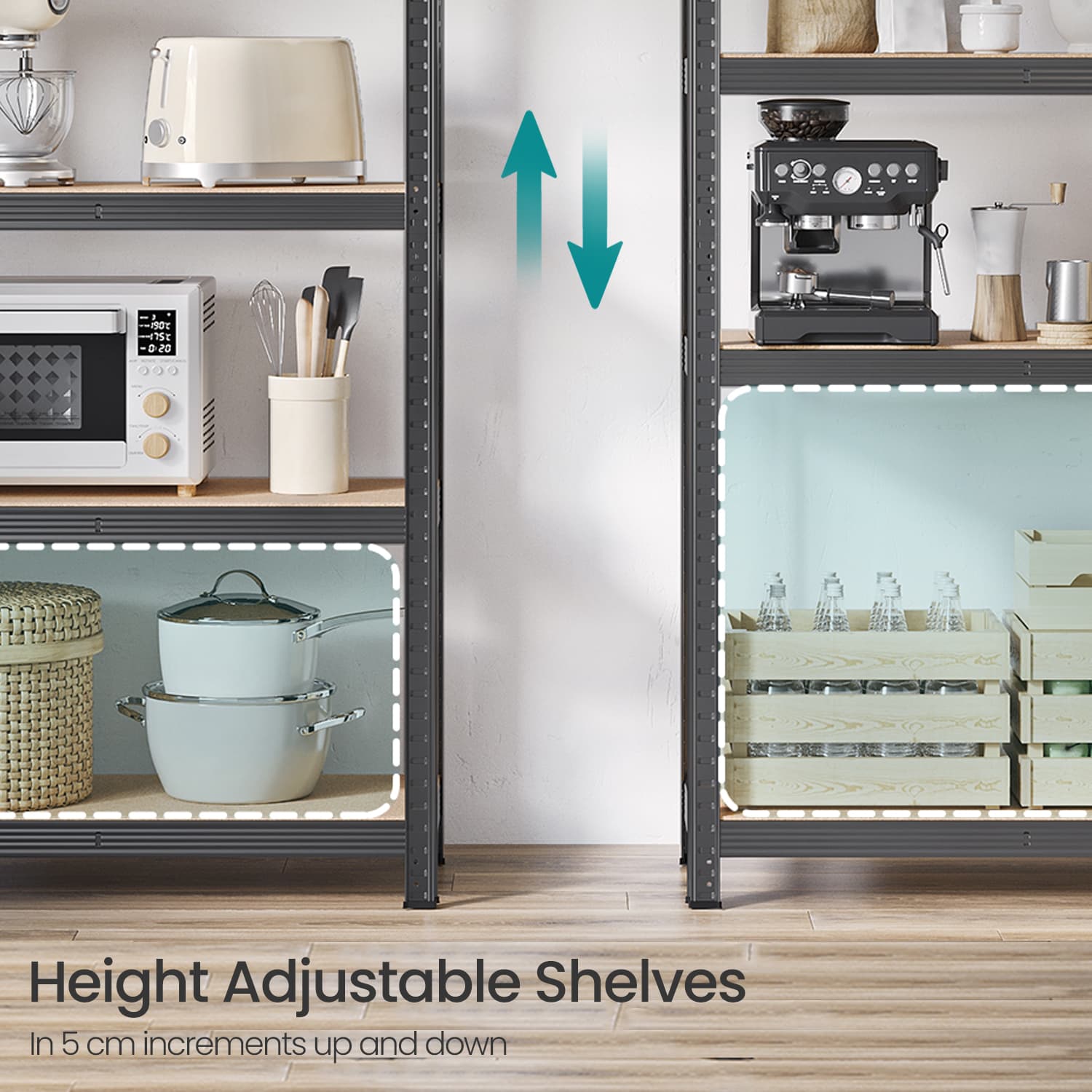 Garage Storage Shelving Set of 2, 40 x 90 x 180 cm, Silver - image 12
