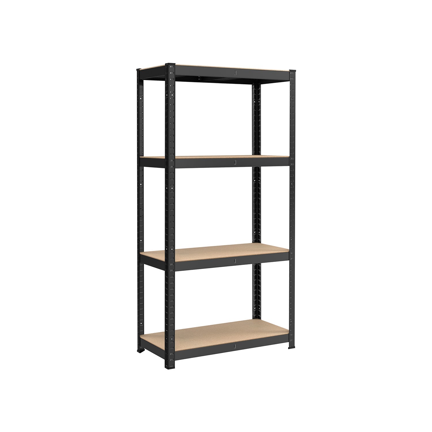 4-Tier Shelving Unit with 520 kg Capacity Black - image 1