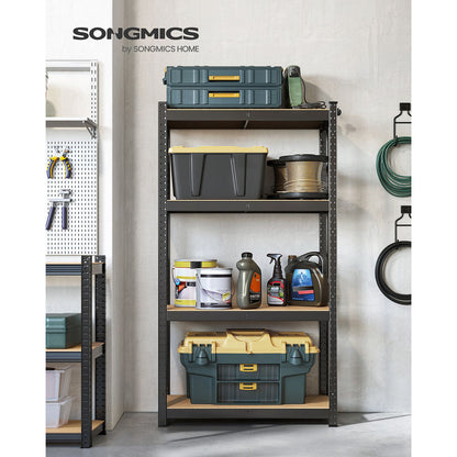 4-Tier Shelving Unit with 520 kg Capacity Black - image 3