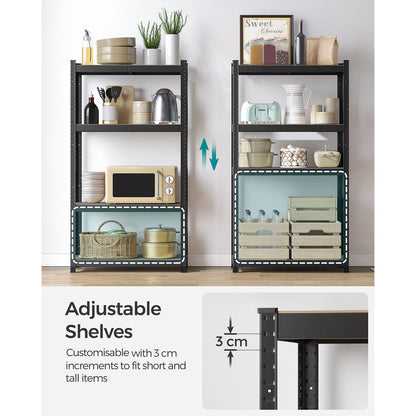 4-Tier Shelving Unit with 520 kg Capacity Black - image 5