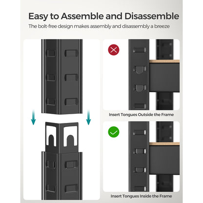 4-Tier Shelving Unit with 520 kg Capacity Black - image 6
