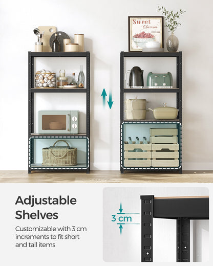 4-Tier Shelving Unit with 520 kg Capacity Black - image 25