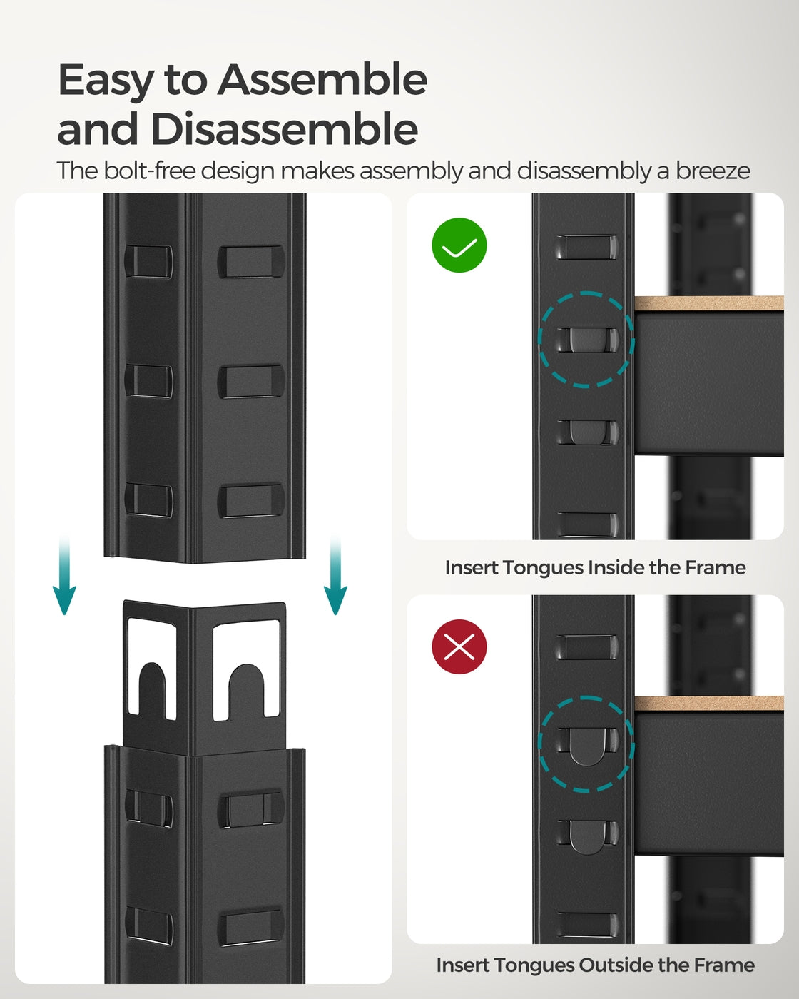 4-Tier Shelving Unit with 520 kg Capacity Black - image 26