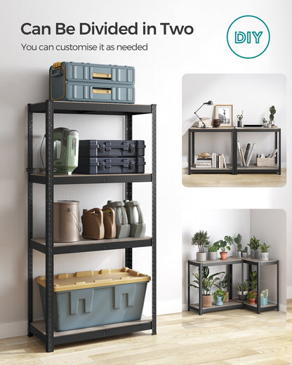 4-Tier Shelving Unit with 520 kg Capacity Black - image 27