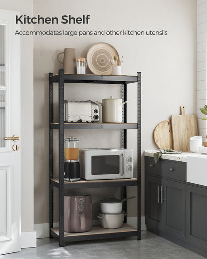 4-Tier Shelving Unit with 520 kg Capacity Black - image 30