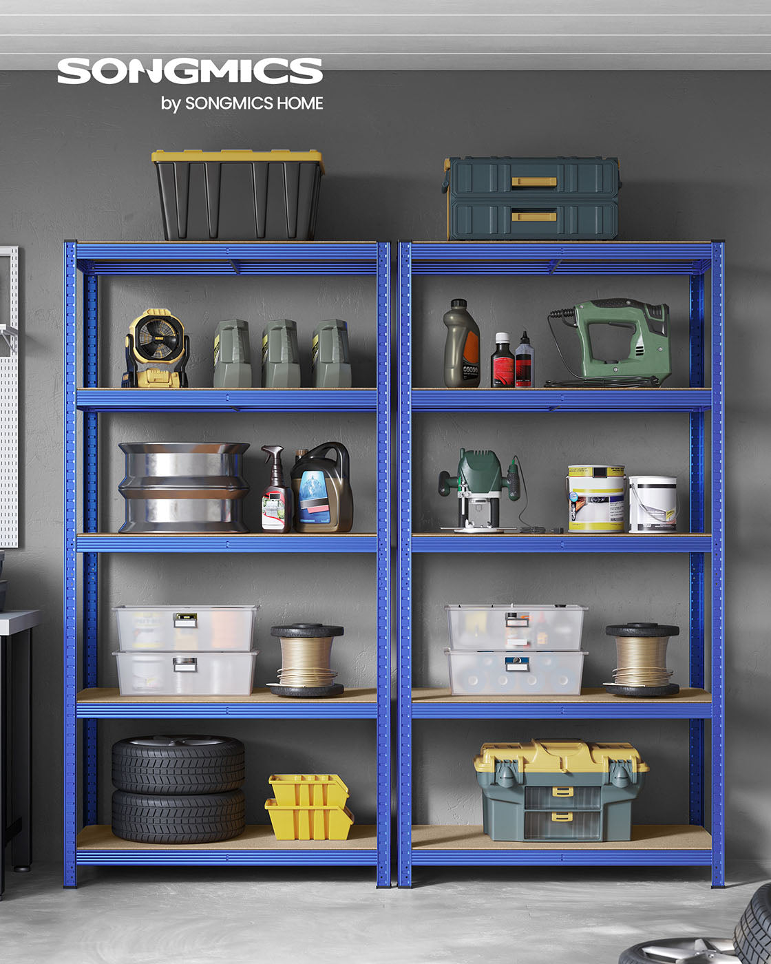 Set of 2 Silver Garage Shelving - image 89