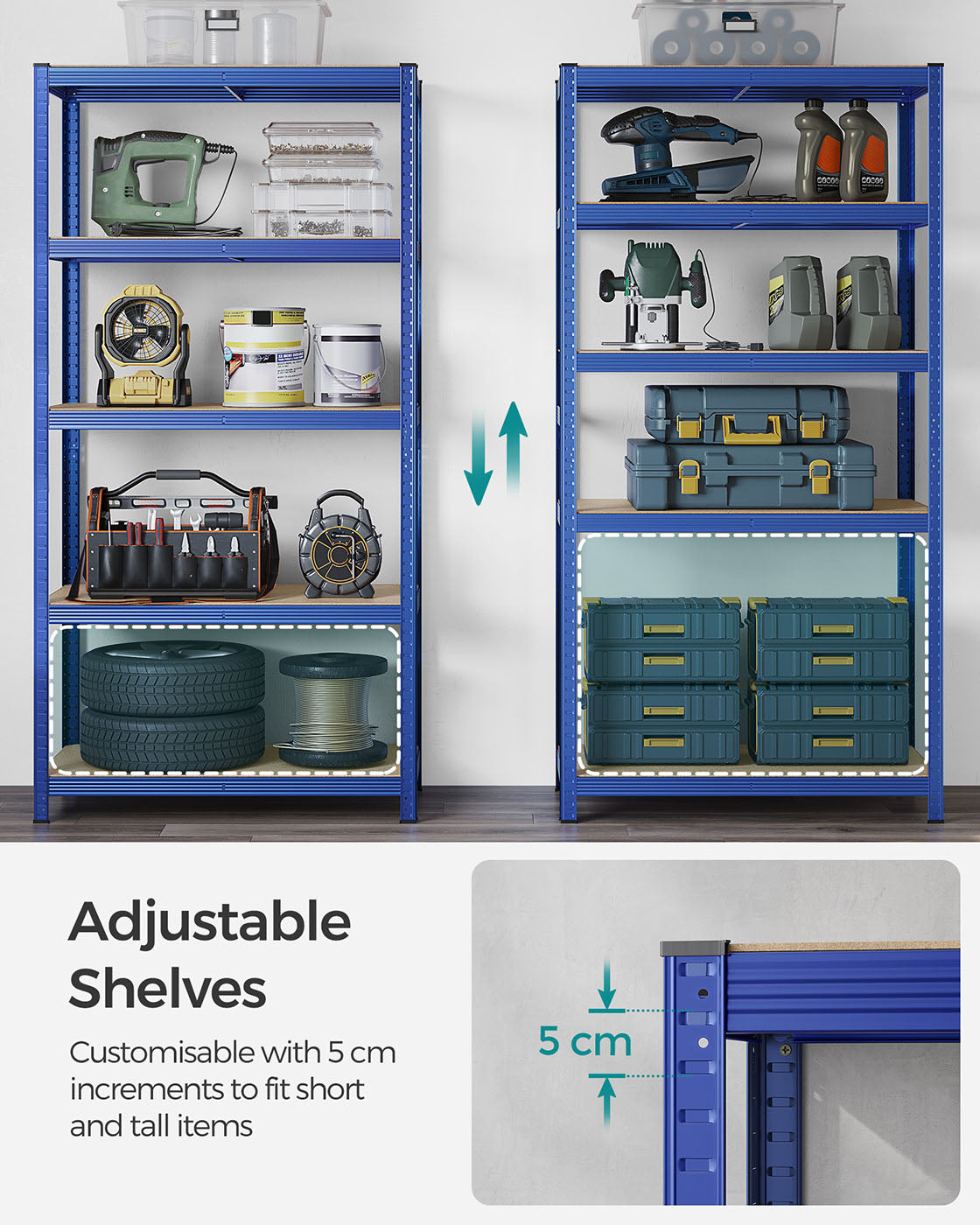 Set of 2 Silver Garage Shelving - image 91