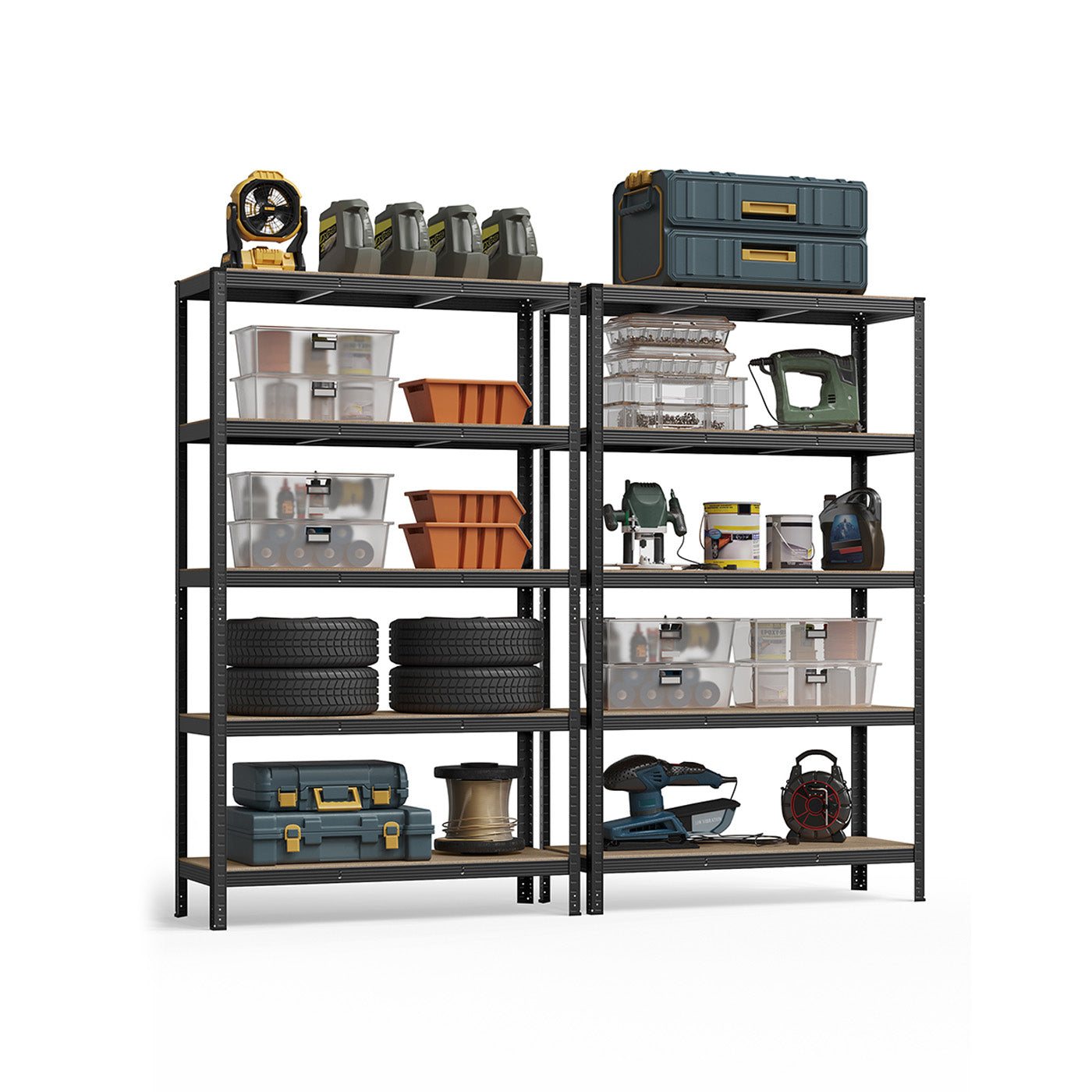 Set of 2 Silver Garage Shelving - image 97