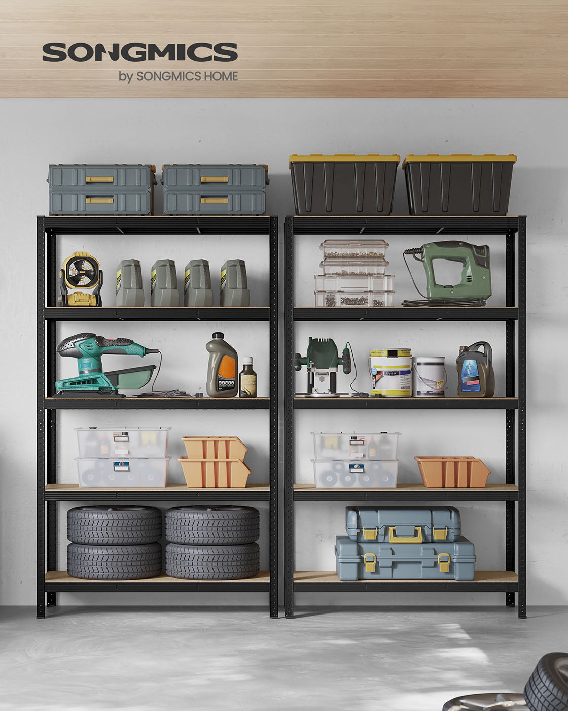 Set of 2 Silver Garage Shelving - image 98