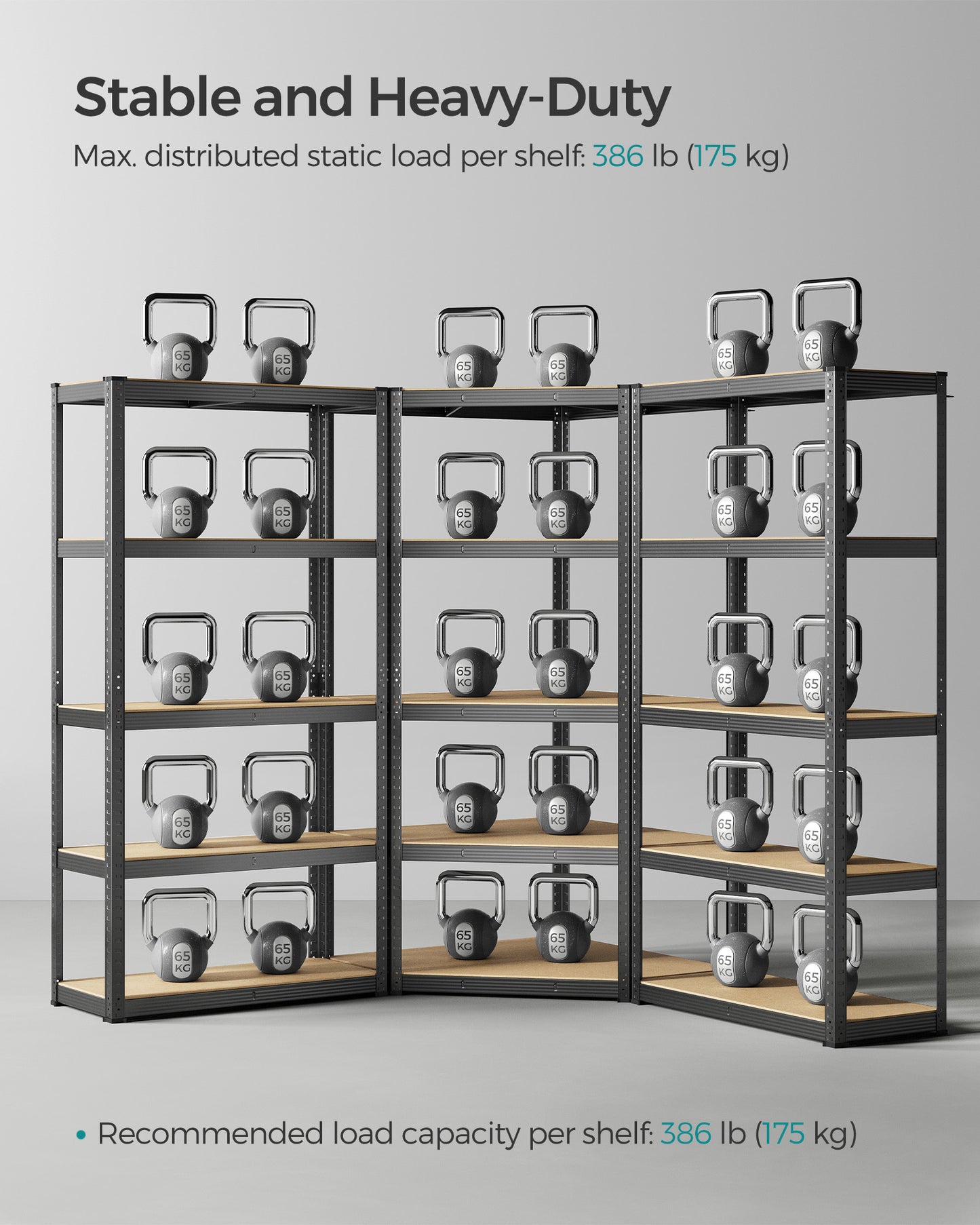 5-Tier Corner Shelf 180 cm Wide Ink Black and Natural Beige - image 6