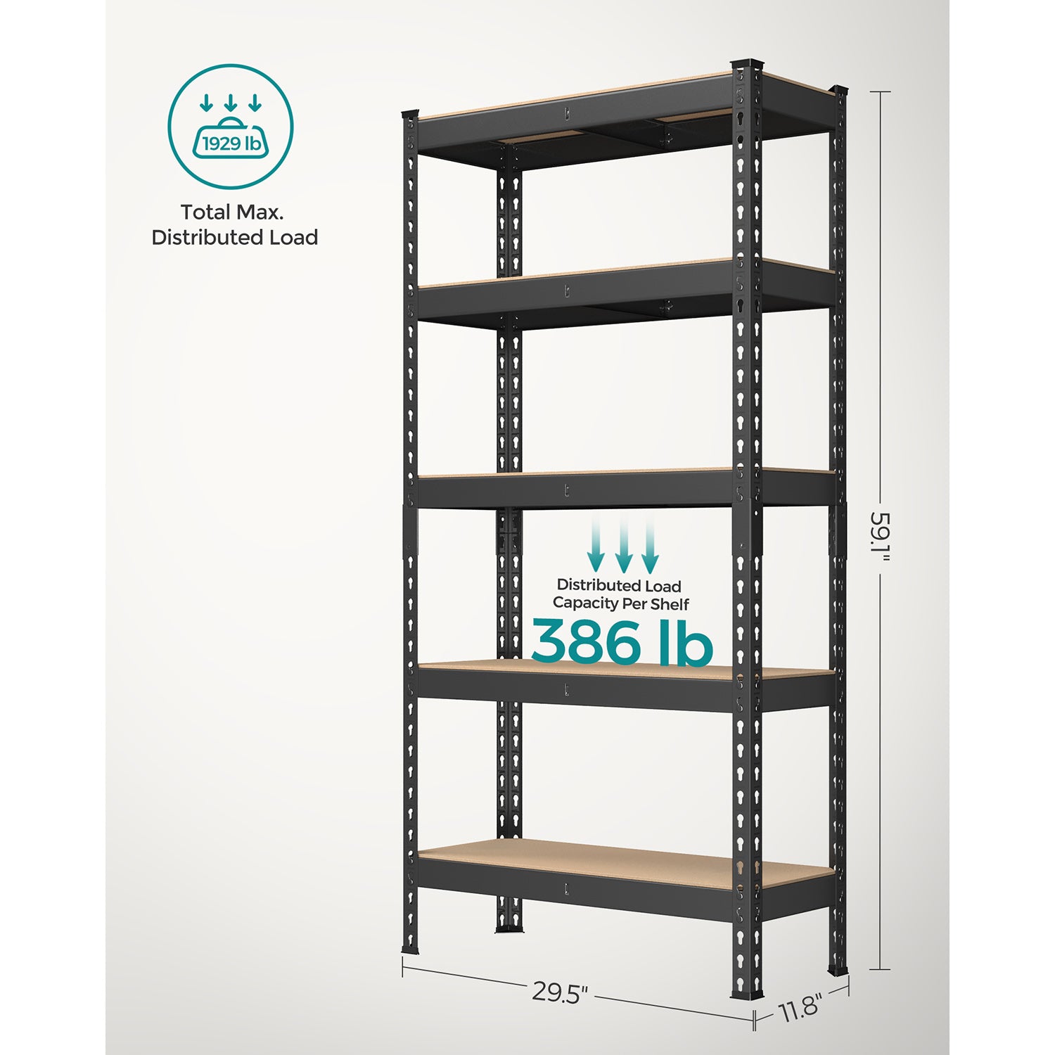 5-Tier Garage Storage Shelf - HWLEXTRA 