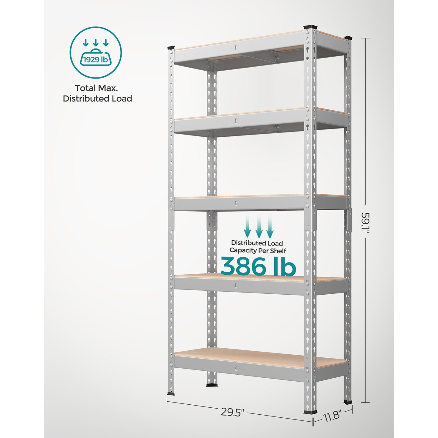 5-Tier Garage Storage Shelf - HWLEXTRA 