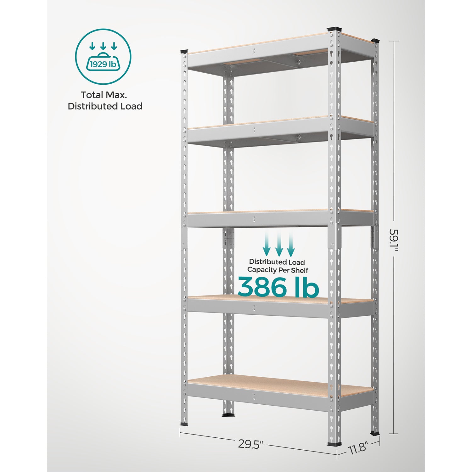 5-Tier Garage Storage Shelf - HWLEXTRA 