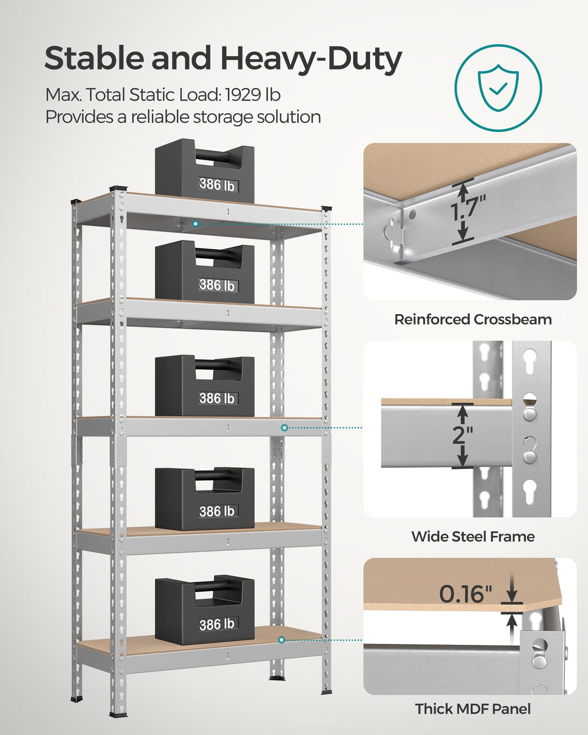 5-Tier Storage Shelves Set of 2
