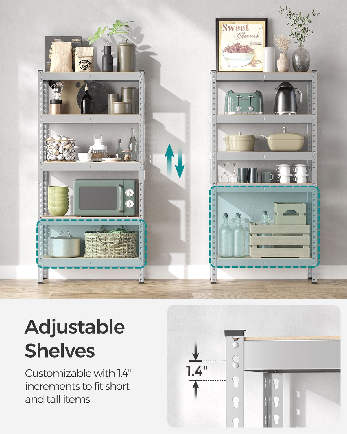 5-Tier Storage Shelves Set of 2