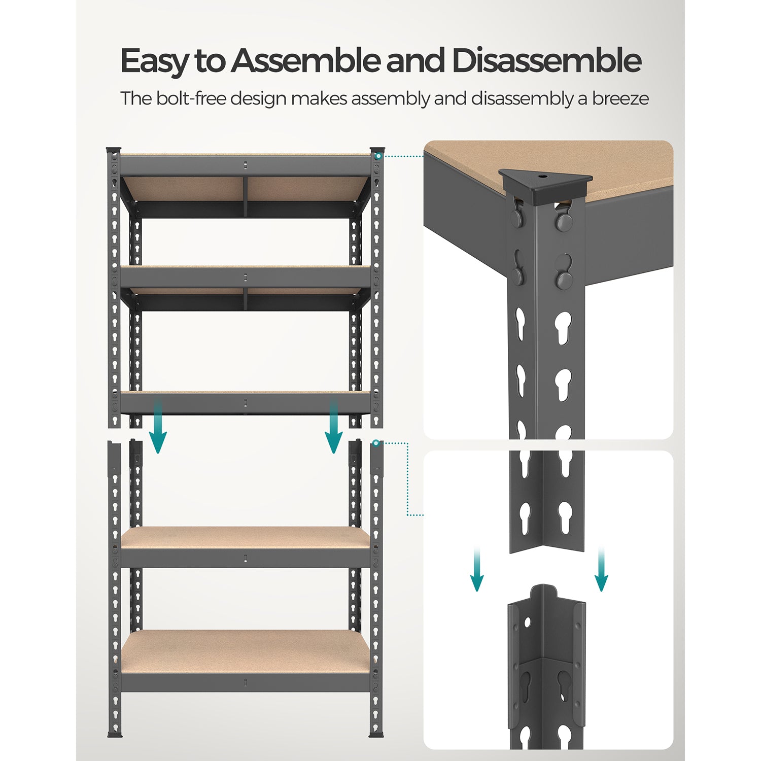 5-Tier Garage Storage Shelf - HWLEXTRA 