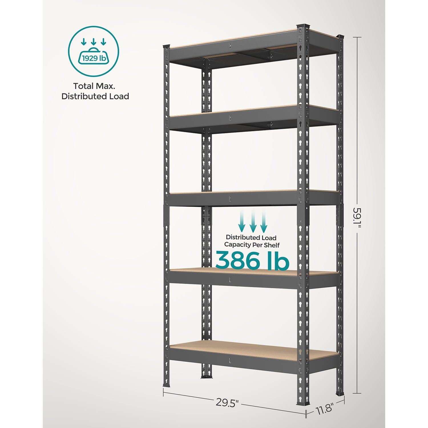5-Tier Garage Storage Shelf - HWLEXTRA 