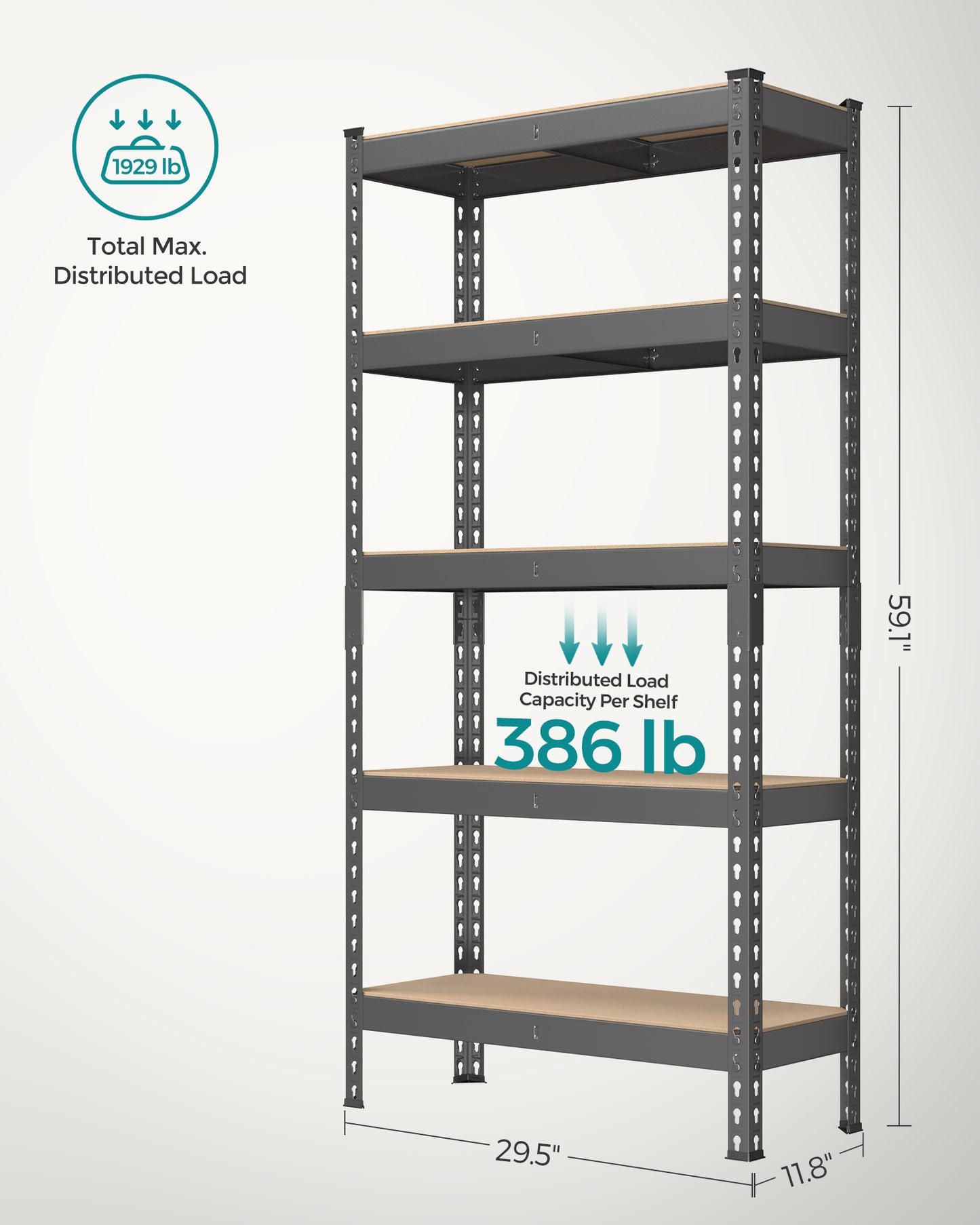 5-Tier Storage Shelves Set of 2